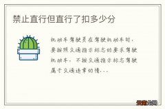 禁止直行但直行了扣多少分
