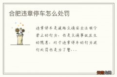 合肥违章停车怎么处罚