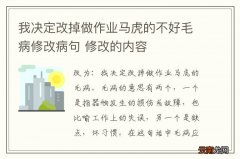 我决定改掉做作业马虎的不好毛病修改病句 修改的内容