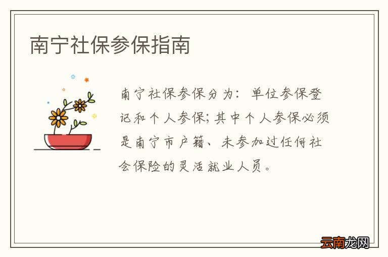 南宁社保参保指南