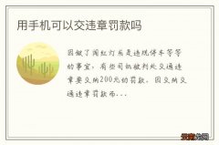 用手机可以交违章罚款吗