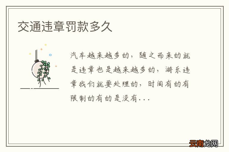 交通违章罚款多久