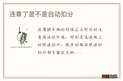 违章了是不是自动扣分