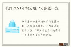 杭州2021年积分落户分数线一览