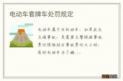 电动车套牌车处罚规定