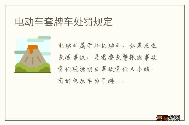 电动车套牌车处罚规定