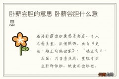 卧薪尝胆的意思 卧薪尝胆什么意思