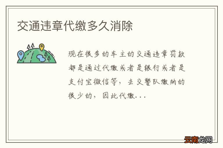 交通违章代缴多久消除