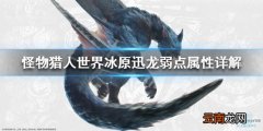 怪物猎人世界冰原迅龙弱点属性详解 迅龙弱什么属性_网