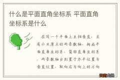 什么是平面直角坐标系 平面直角坐标系是什么