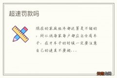 超速罚款吗