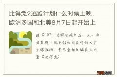 比得兔2逃跑计划什么时候上映，欧洲多国和北美8月7日起开始上映