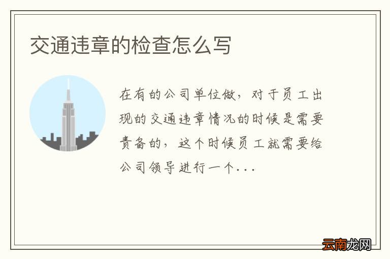 交通违章的检查怎么写