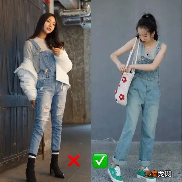 背带裤这样穿，减龄又显高，青春洋气！
