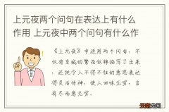 上元夜两个问句在表达上有什么作用 上元夜中两个问句有什么作用