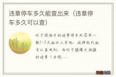违章停车多久可以查 违章停车多久能查出来