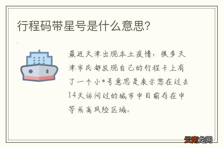 行程码带星号是什么意思？