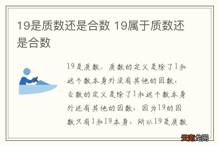 19是质数还是合数 19属于质数还是合数