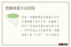 西雅特是大众的吗