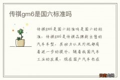 传祺gm6是国六标准吗