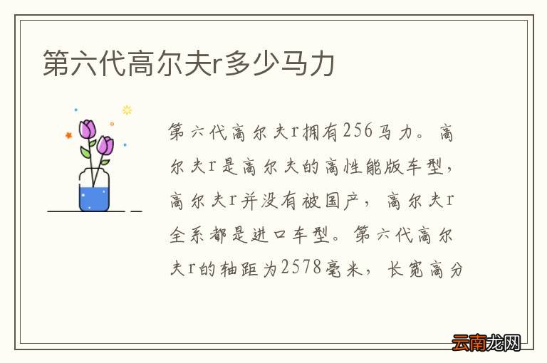 第六代高尔夫r多少马力