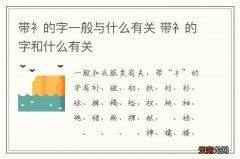带衤的字一般与什么有关 带衤的字和什么有关