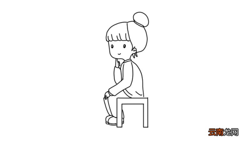 思考问题的女生简笔画