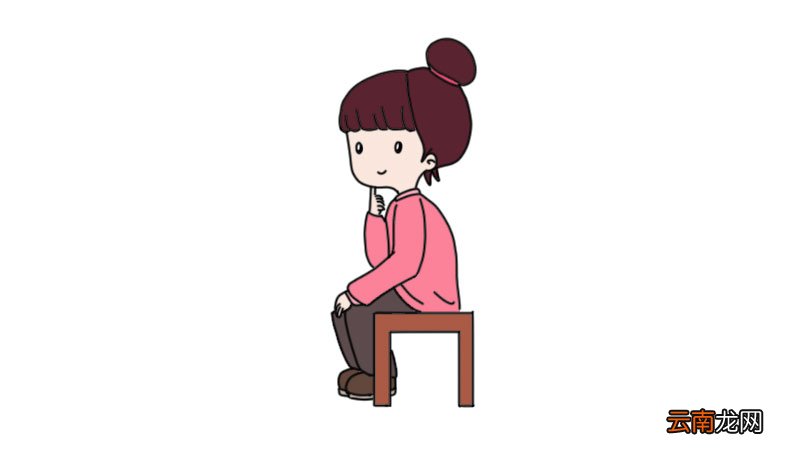 思考问题的女生简笔画