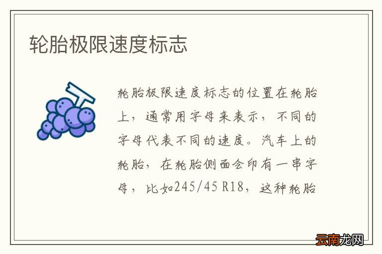 轮胎极限速度标志