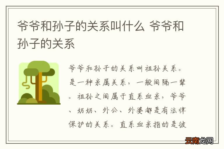 爷爷和孙子的关系叫什么 爷爷和孙子的关系