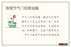 清理节气门和喷油嘴