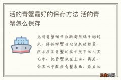 活的青蟹最好的保存方法 活的青蟹怎么保存
