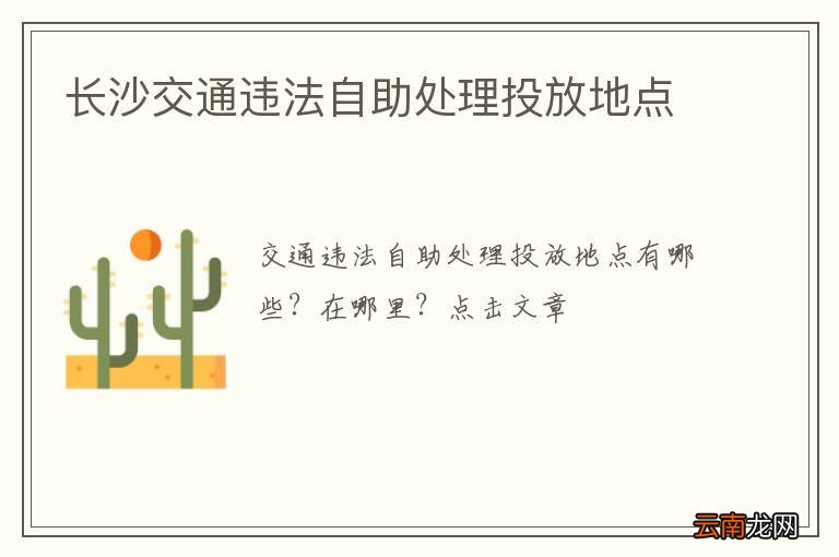 长沙交通违法自助处理投放地点