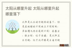 太阳从哪里升起 太阳从哪里升起哪里落下