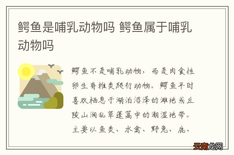 鳄鱼是哺乳动物吗 鳄鱼属于哺乳动物吗
