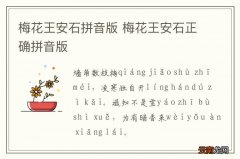 梅花王安石拼音版 梅花王安石正确拼音版