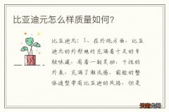 比亚迪元怎么样质量如何?