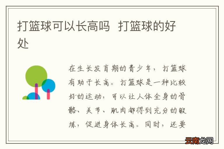 打篮球可以长高吗打篮球的好处