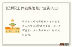 长沙职工养老保险账户查询入口