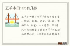 五羊本田125有几款