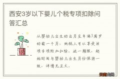 西安3岁以下婴儿个税专项扣除问答汇总