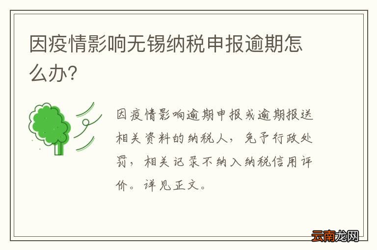 因疫情影响无锡纳税申报逾期怎么办？