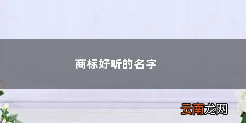 商标名称 商标好听的名字