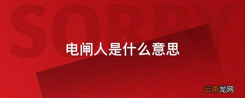 电闸人是什么意思