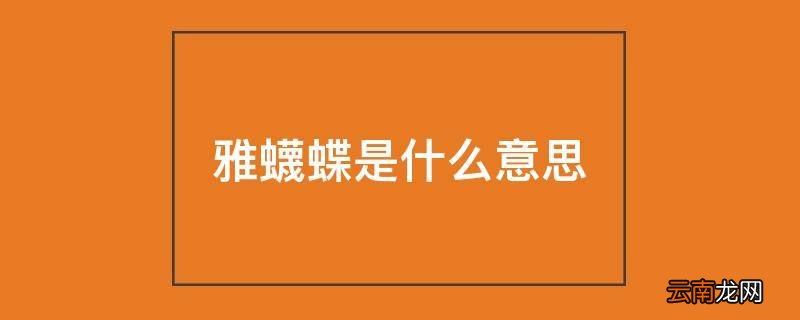 雅蠛蝶是什么意思