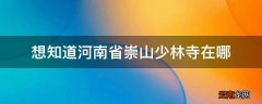 想知道河南省崇山少林寺在哪