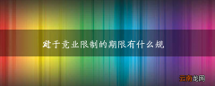 对于竞业限制的期限有什么规定
