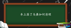 车上落了鸟粪如何清理