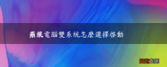 苹果电脑双系统怎么选择启动系统