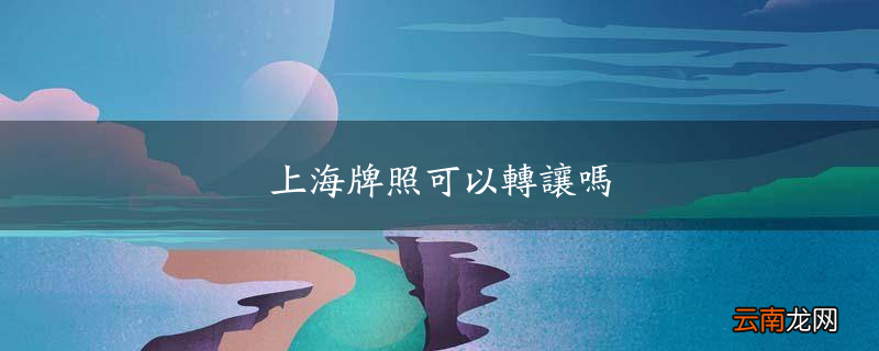 上海牌照可以转让吗